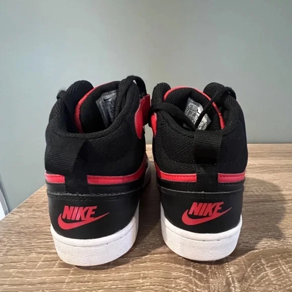 Nike Court Borough Mid 2 GS “Bred” – Black/Red – Youth Size 4.5Y (CD7782-602) - Picture 2 of 6
